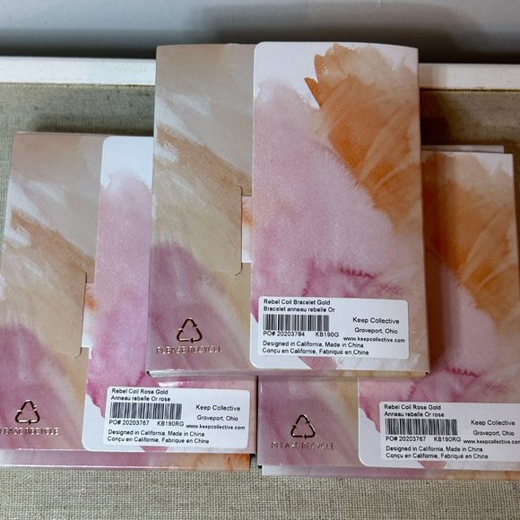 Stella&Dot / Keep Collective Rebel Coil Bracelets NIB - 2 rose gold and 1gold - Picture 3 of 3